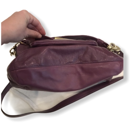 Coach Kristin Plum Leather Crossbody Purse - Picture 3 of 7